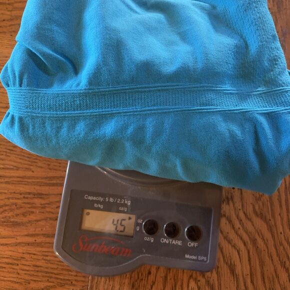 Athleta Fastest Track Tee Rare Teal Top Scoop Neck Ruched Sz XL Gym Run Athletic - Picture 12 of 12